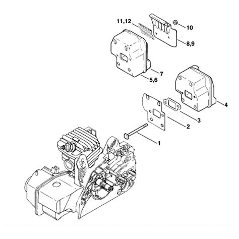 Stihl Ms 210 Chainbsaw Ms210 Parts Diagram Muffler