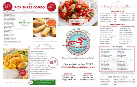 Red Dragon Chinese Delivery Menu In Spokane Washington Usa