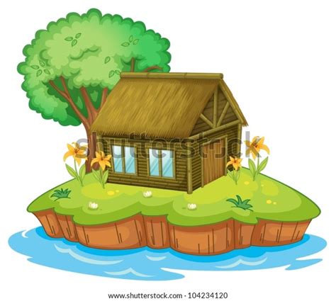 Illustration Hut On Island Stock Vector Royalty Free 104234120