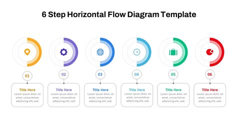 6 Step Horizontal PowerPoint Flow Diagram Template SlideKit