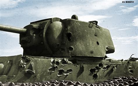 Soviet KV 1 Tank Destroyed WWII Recolored Using Photoshop Flickr