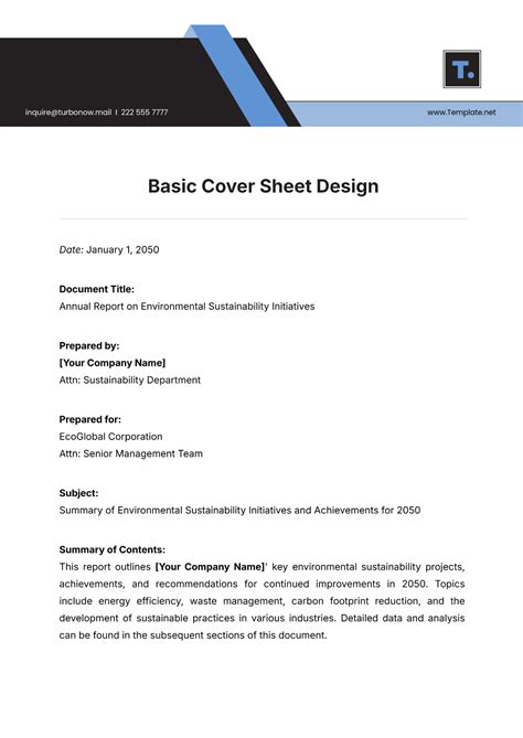 Free Basic Cover Sheet Design Template Edit Online And Download