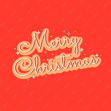 Premium Vector Merry Christmas Hand Lettering Christmas Label