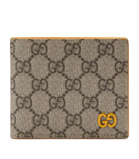 Mens Gucci Neutrals Canvas Gg Supreme Bi Fold Wallet Harrods Uk