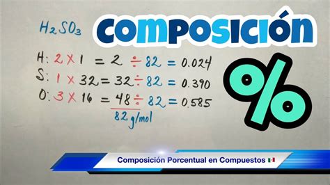 Composici N Porcentual De Un Compuesto Muy F Cil Youtube