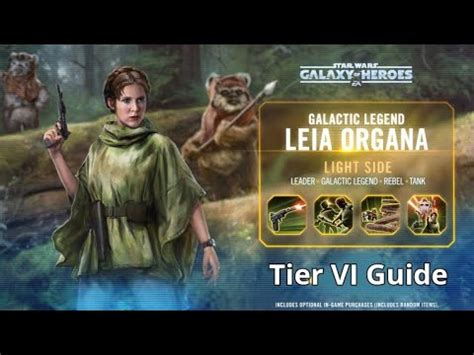 SWGOH Galactic Legend Leia Organa Unlock Guide Tier VI YouTube