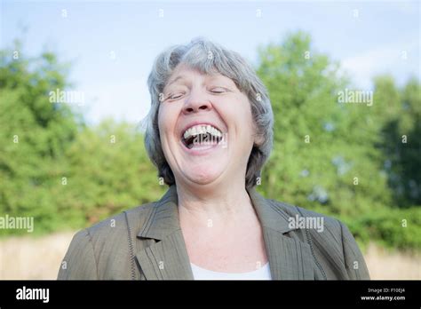 Old Age Woman Laughing Out Loud Stock Photo Alamy