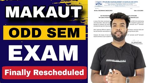 FINALLY RESCHEDULED MAKAUT ODD SEM EXAM NEW NOTICE YouTube