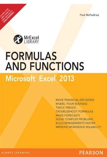 Microsoft Excel 2013 Formulas And Function PB Amazon Co Uk Paul