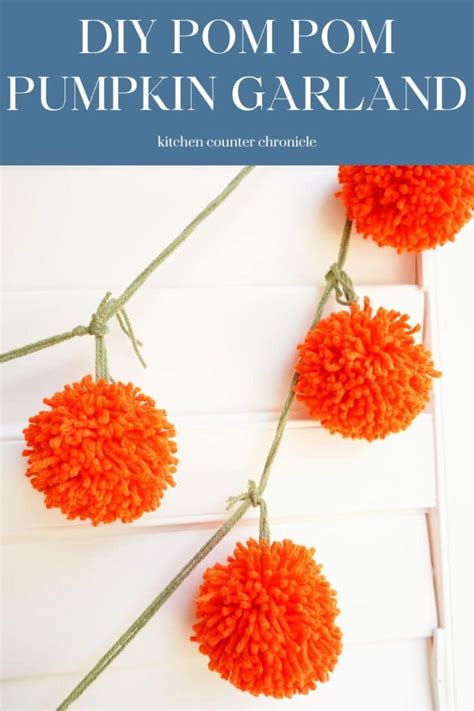 How To Make A Pom Pom Pumpkin Garland