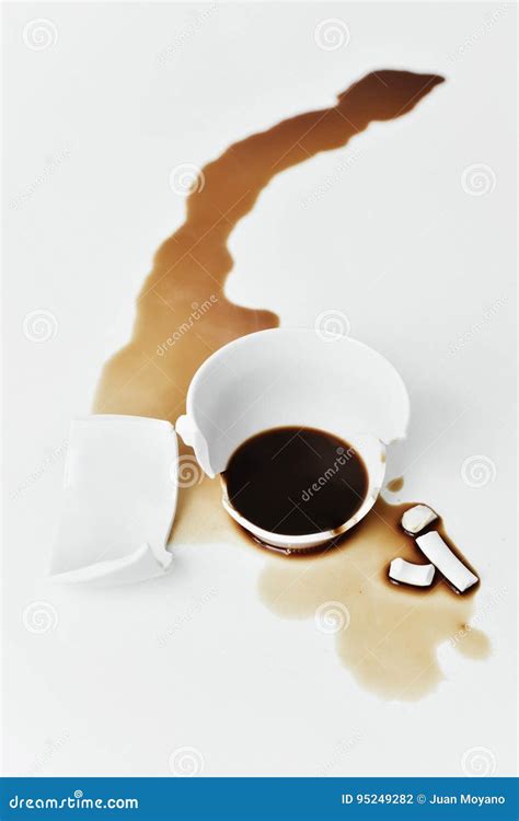 Broken Cup Of Coffee Stock Photo Image Of Broke Fury 95249282