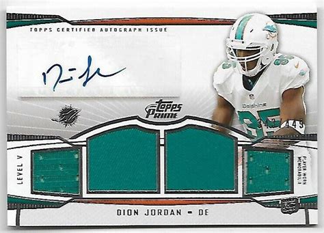 2013 TOPPS PRIME LEVEL V QUAD JERSEY AUTOGRAPH ROOKIE DION JORDAN MIAMI