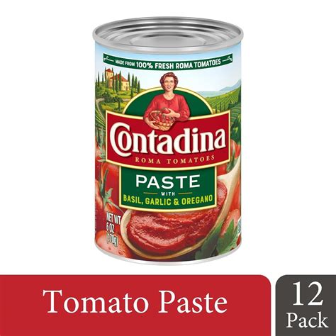 Contadina Canned Tomato Paste With Italian Herbs 12 Pack 6 Oz Can Red