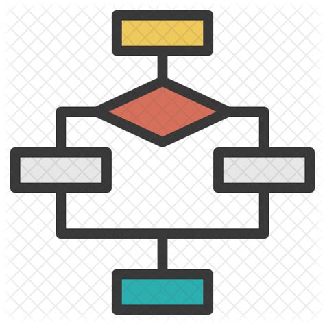 Flowchart Icon Download In Colored Outline Style