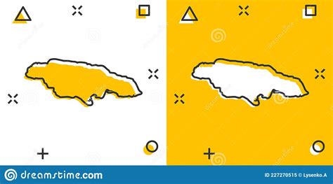 Vectorcartoon Jamaica Kaartpictogram In Stripstijl Pictogram Voor