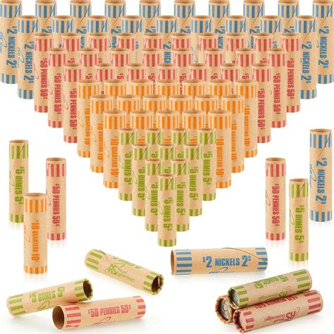 512 Pieces Assorted Coin Wrappers Rolls Preformed Coin