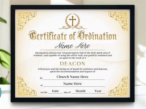 Editable Ordained Minister Certificate Template Elegant Ordination Certificate Printable