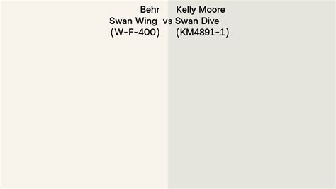 Behr Swan Wing W F 400 Vs Kelly Moore Swan Dive KM4891 1 Side By