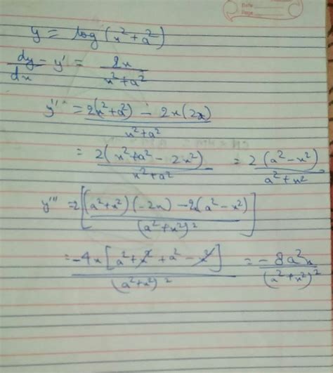 Find Nth Derivative Of Log X 2 A 2