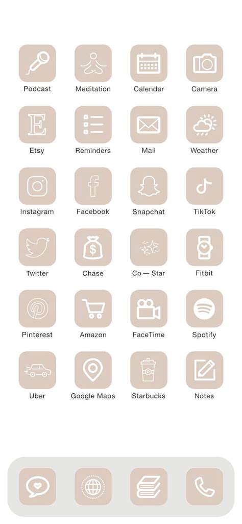 76 Ios14 Light Nude App Icons For The Home Screen 76 Pack Etsy