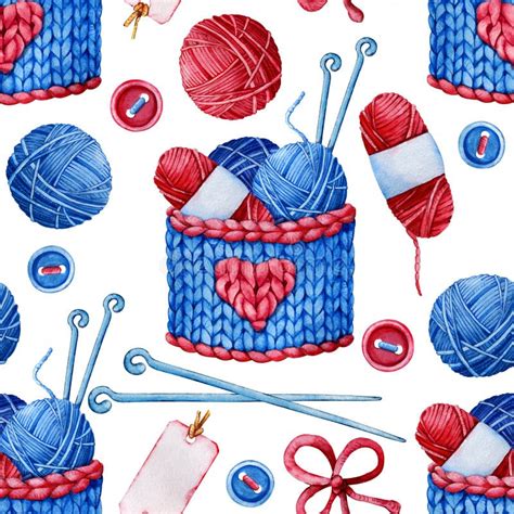 Seamless Patterns With Knitted Basket For Knitting With A Large Pattern