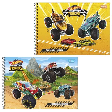 Caderno Espiral Capa Dura Cartografia E Desenho Hot Wheels Folhas