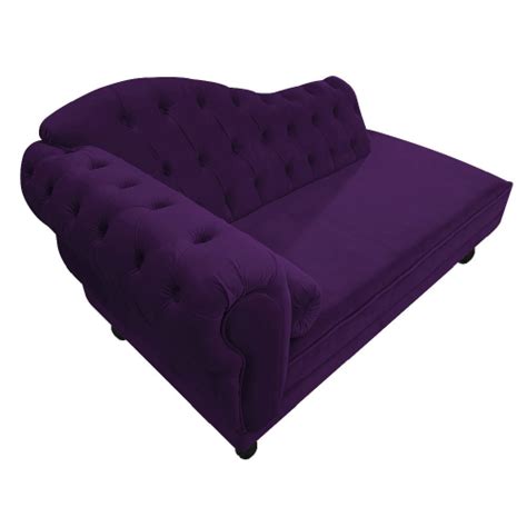 Divã Recamier Sofá Juliana 140cm Lado Direito Suede Roxo am Decor em