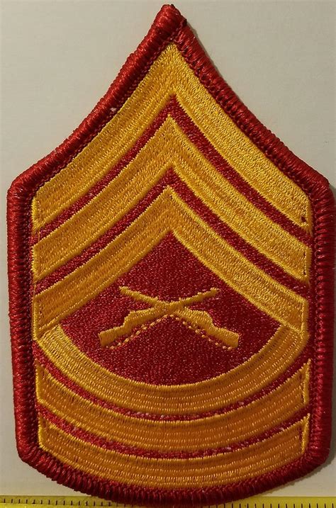 Parche Bordado Para Planchar Sargento Usmc Rank Insignia Borde Rojo