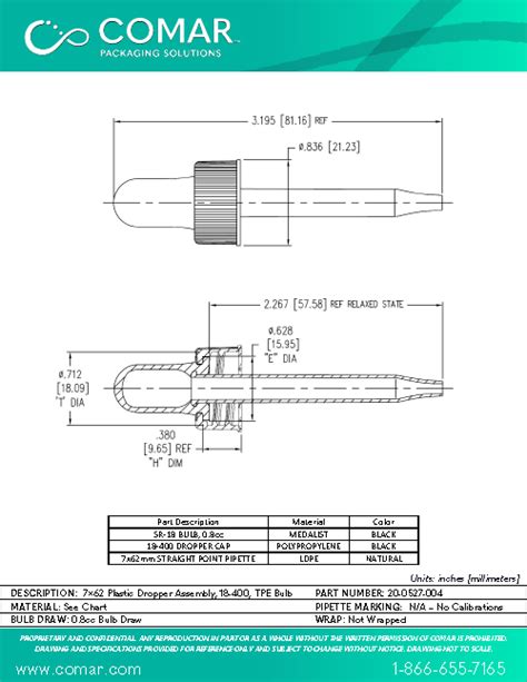 762 Plastic Dropper Assembly 18 400 TPE Bulb Comar