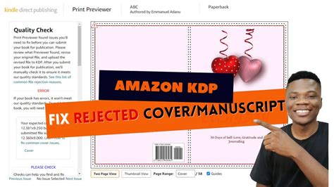 How To Fix Rejected Cover Manuscript Error And Approve Amazon Kdp Low