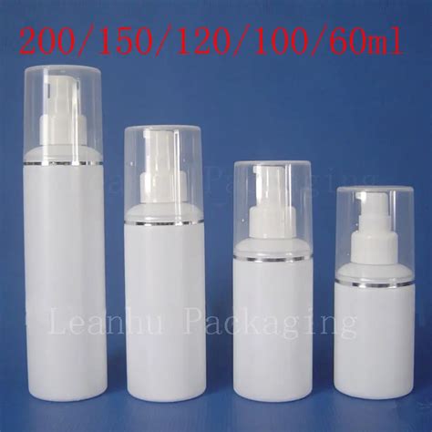 Empty White Cosmetic Lotion Cream Pump Plastic Container Dispenser