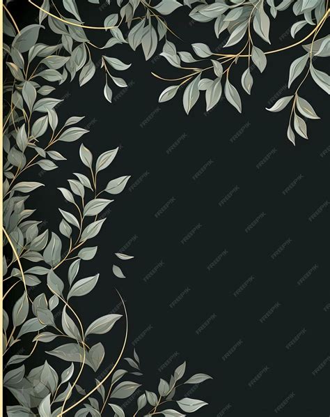 Premium AI Image | a border with branches and leaves on a black background