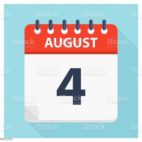 8月4日日曆圖示日曆設計範本向量圖形及更多一週圖片 一週 事件 互聯網 Istock