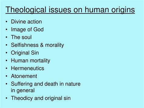 Ppt Scientific And Theological Issues On Human Origins Powerpoint