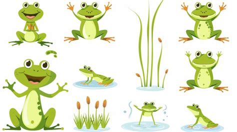 Premium Photo Animated Green Cartoon Frogs Jumping In Water With