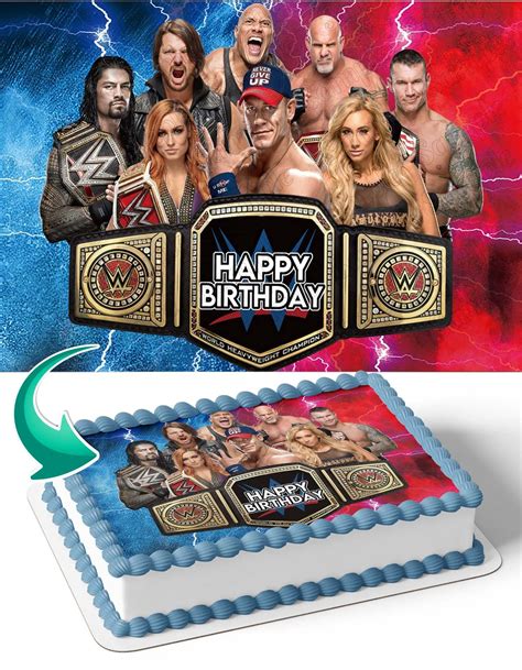 Buy Cakecery WWE SmackDown Edible Cake Image Topper Birthday Cake