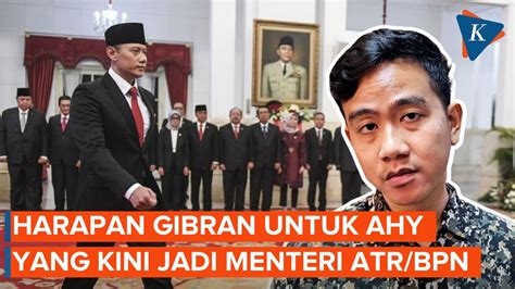 Video Respons Gibran Atas Pelantikan AHY Sebagai Menteri ATR BPN