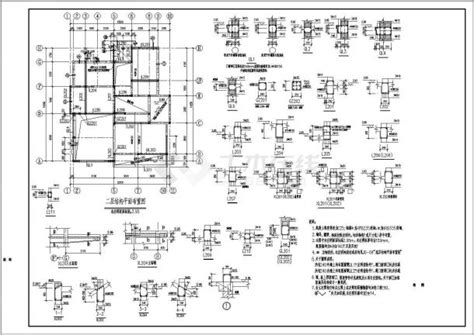 某三层框架结构别墅设计cad全套结构施工图（含设计说明，含建筑设计）土木在线