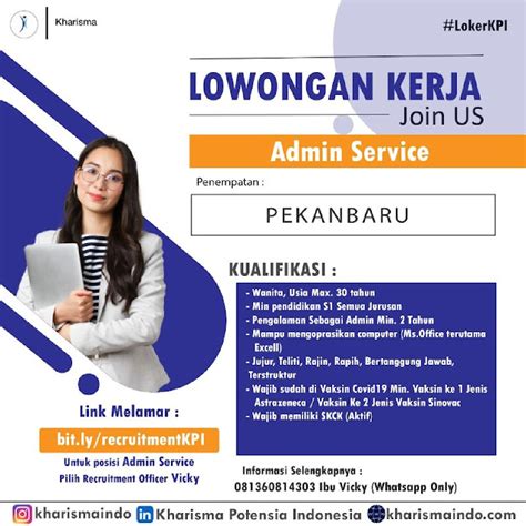 Lowongan Kerja Admin Service Kharisma Potensia Indonesia Pekanbaru