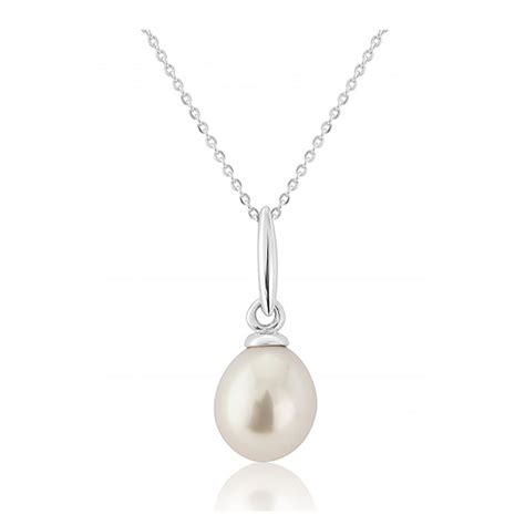 9ct White Gold Pearl Pendant Necklace Vinson Jewellers