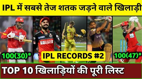 Ipl 2020 Top 10 Fastest Centuries In Ipl History Fastest Century In