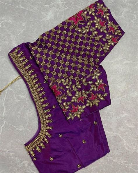 Heavy Muggum Work Design Fancy Dress Design Maggam Work Blouse