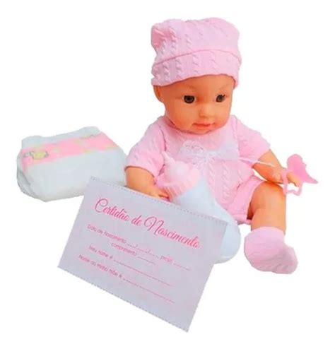 Boneca Baby Faz Xixi De Verdade Mamadeira Fralda