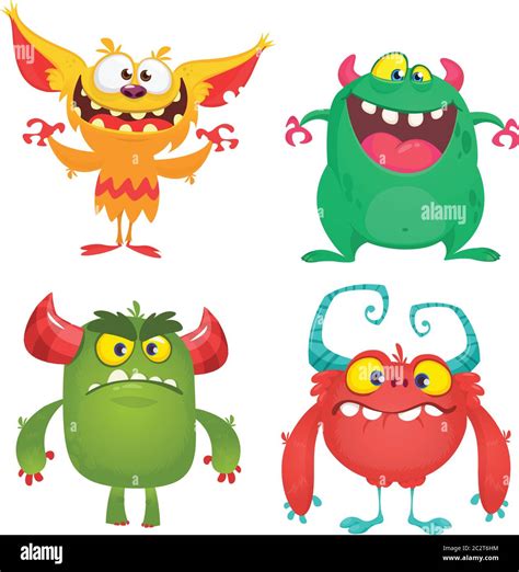 Monsters Mignon De Dessin Anim Ensemble De Monstres De Dessin Anim