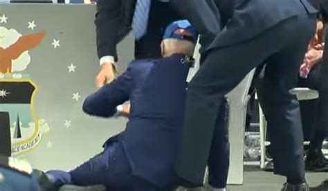 Uh Oh Biden Falls On Stage At Air Force Academy Commencement Hotair