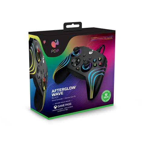 Xbox Series X S PC Black Afterglow Wave Controller By PDP Xbox