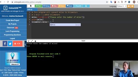 Python Programming Convert Miles To Kilometers YouTube