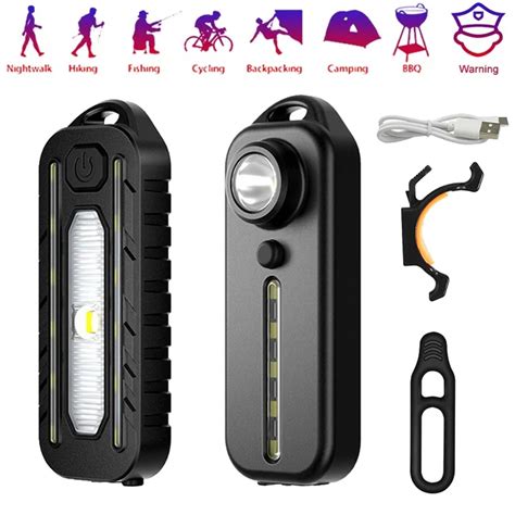 LED Police Shoulder Red Blue Lights USB Rechargeable Torch Bicycle