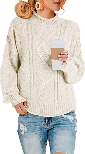 Saodimallsu Womens Turtleneck Oversized Sweaters Batwing Long Sleeve