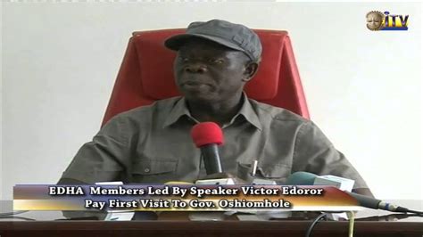 Speaker Of EDHA Leads Members To Pay First Visit To Gov Oshiomhole